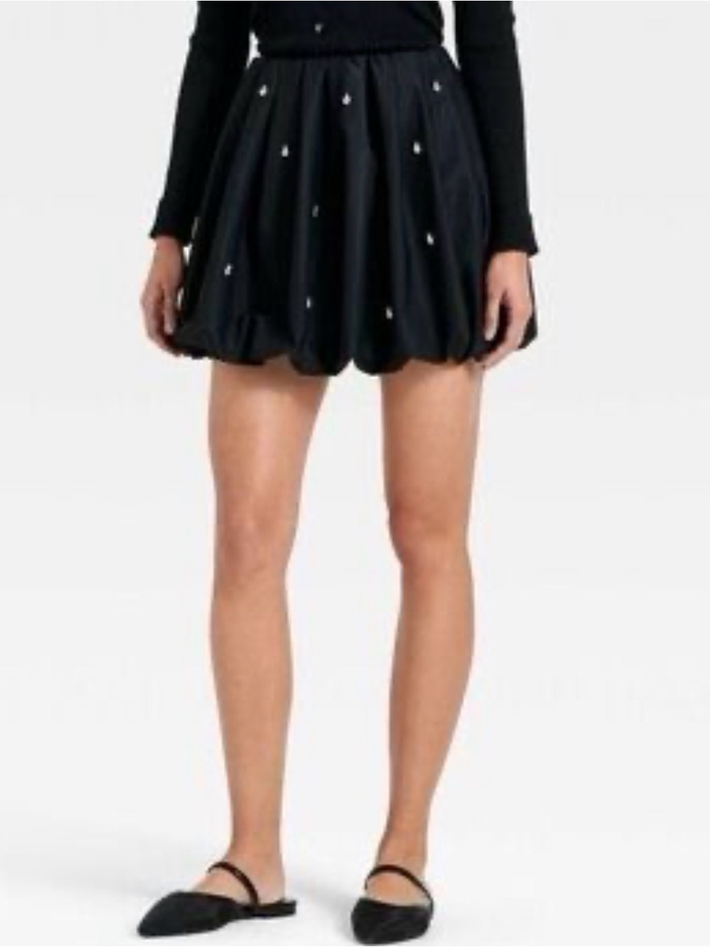 A New Day brand women's embellished bubble mini skirt black. Size medium NWT - Picture 9 of 9